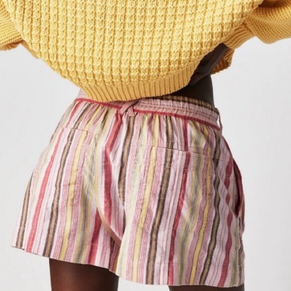 🖤 03 Free People Kahuna Pull On Harem Shorts in Pink Combo NWOT Size XS - Picture 2 of 9